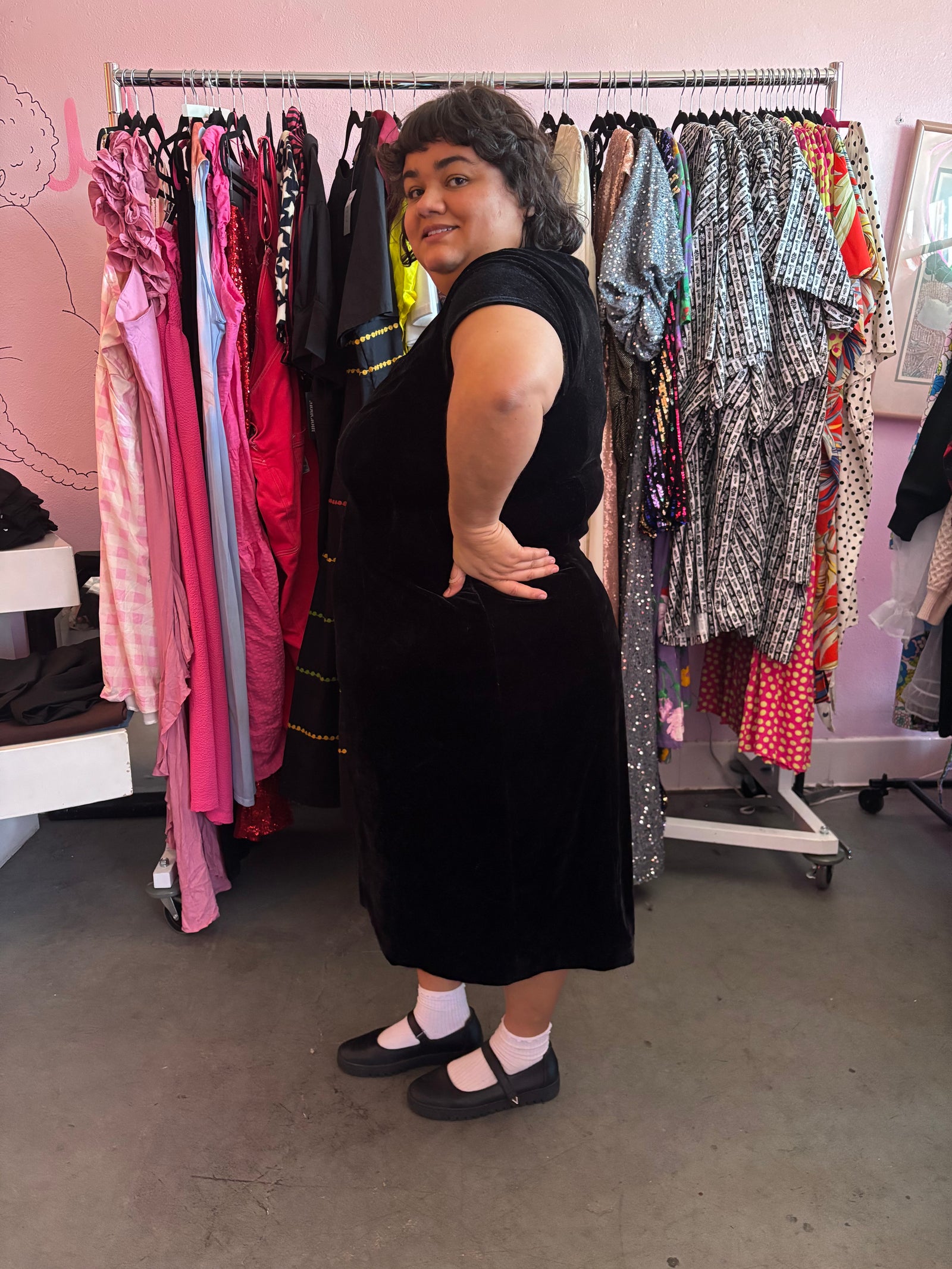 Black Velvet Vixen Dress - 22W