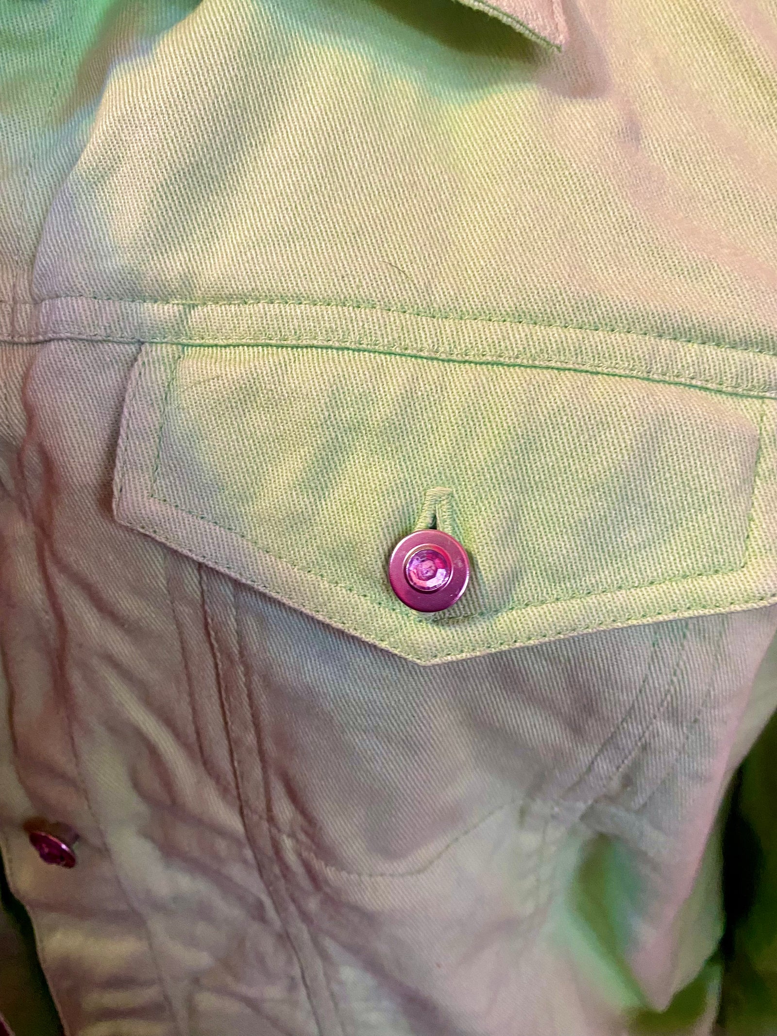 90’s Lime Bedazzled Denim Jacket - 1X