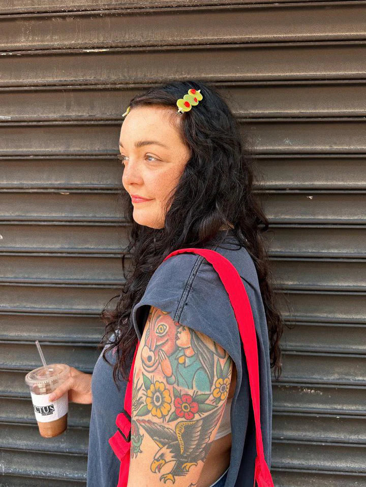 Stuffed Olive Hair Clip Set