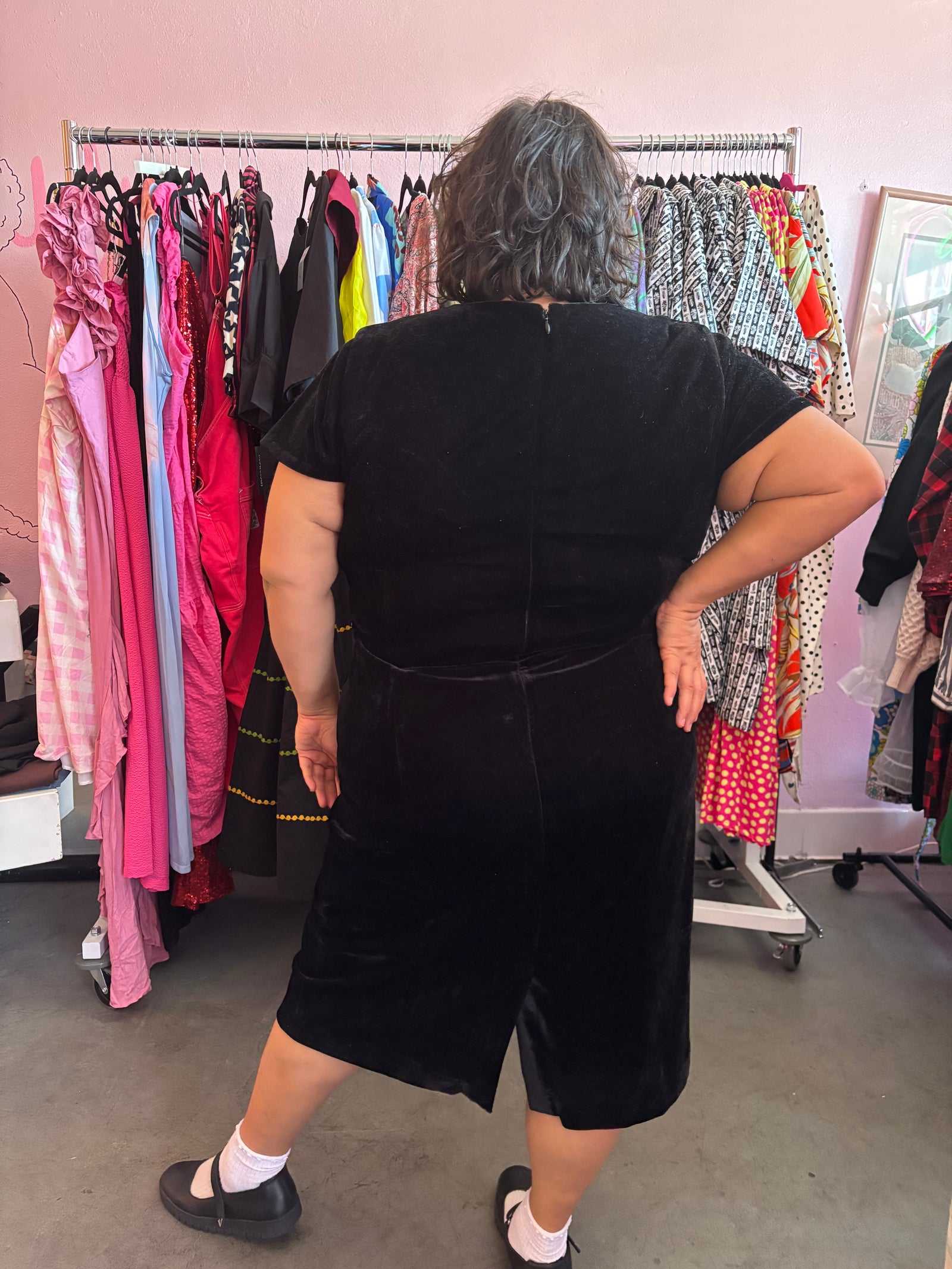 Black Velvet Vixen Dress - 22W