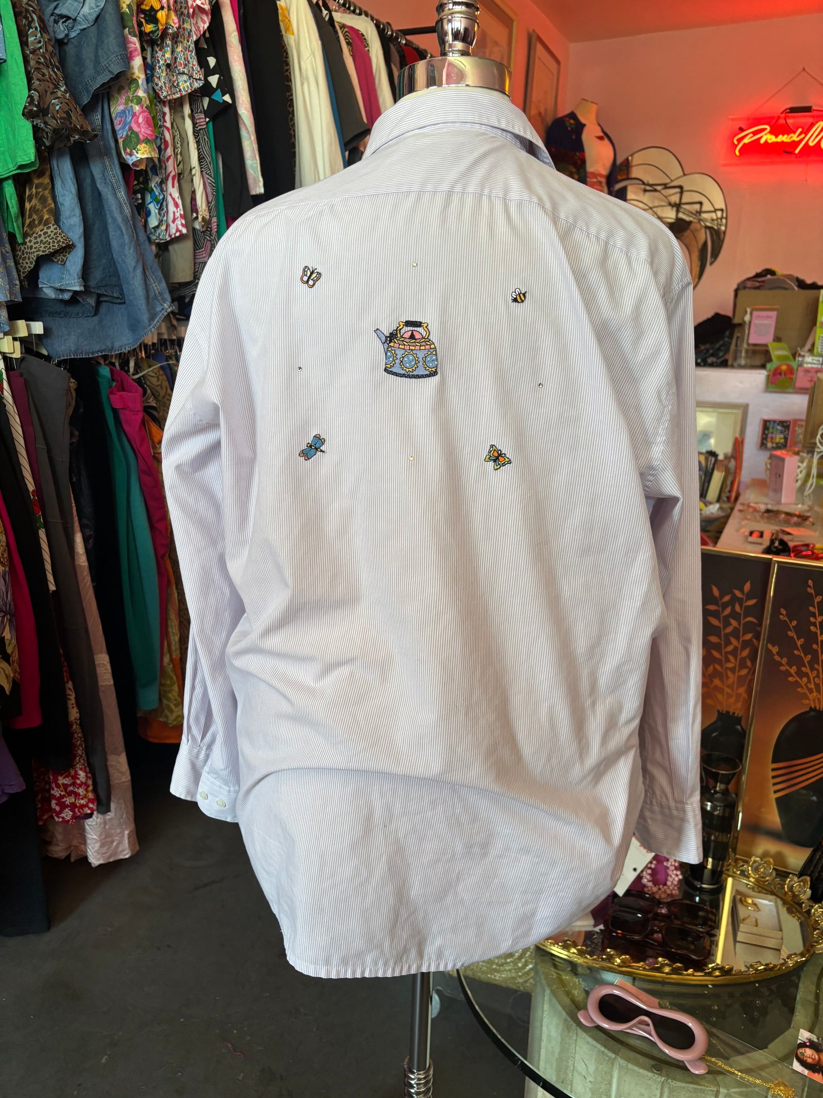 Tea Time Button up - 1X (oversized fit)