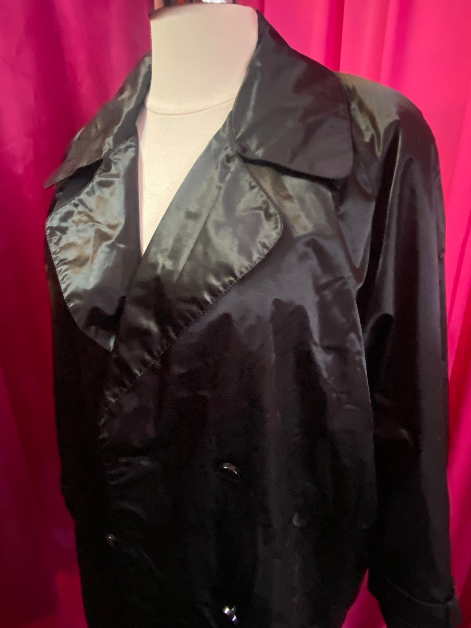 Y2K Nylon Trench Coat - Size 22