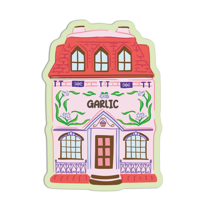 Garlic Spice Jar House Textured Sticker