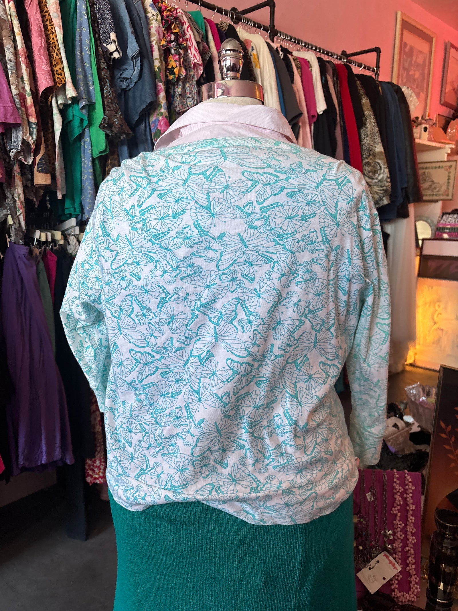 Y2K Cotton Butterfly Cardigan