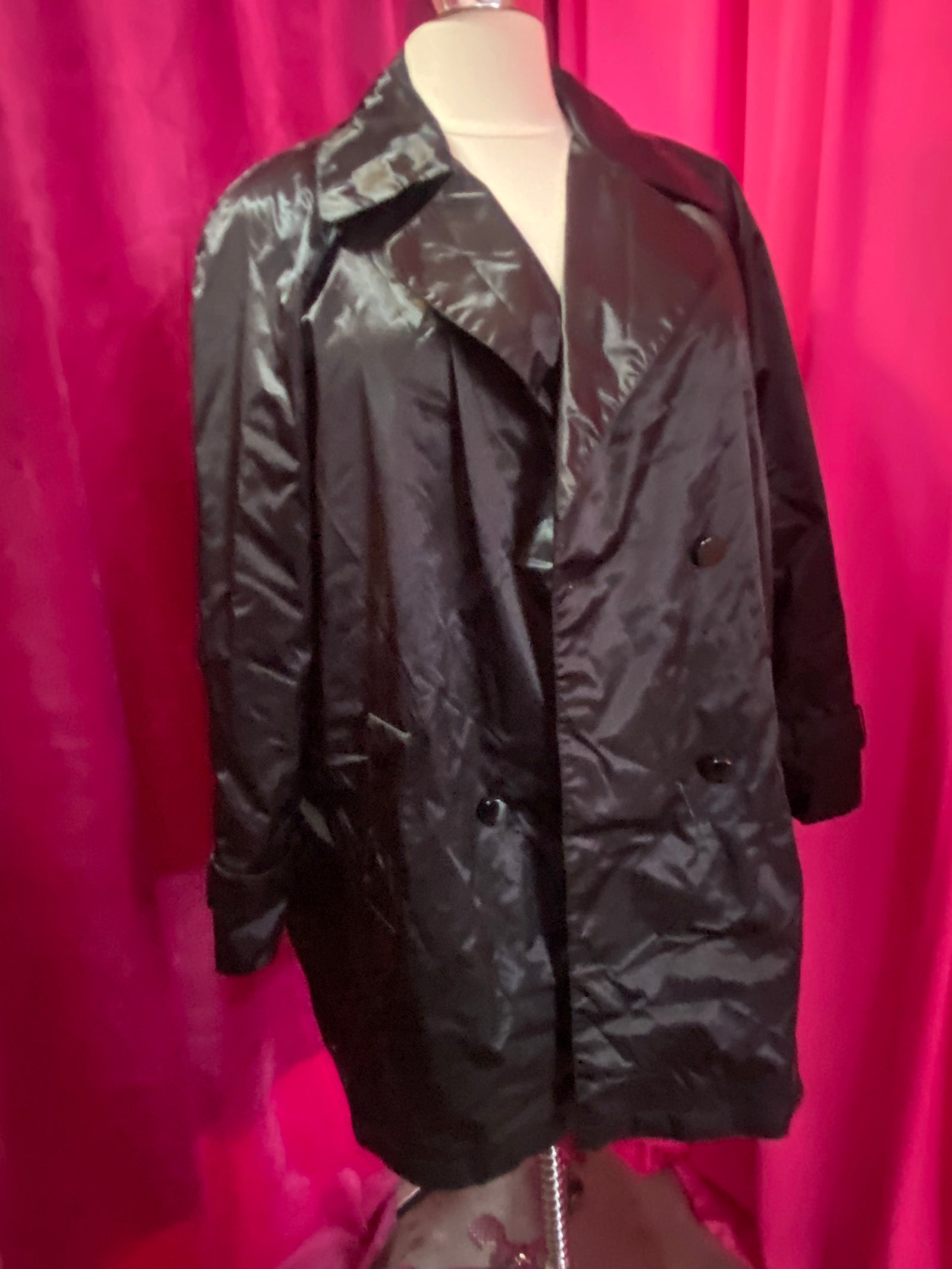 Y2K Nylon Trench Coat - Size 22