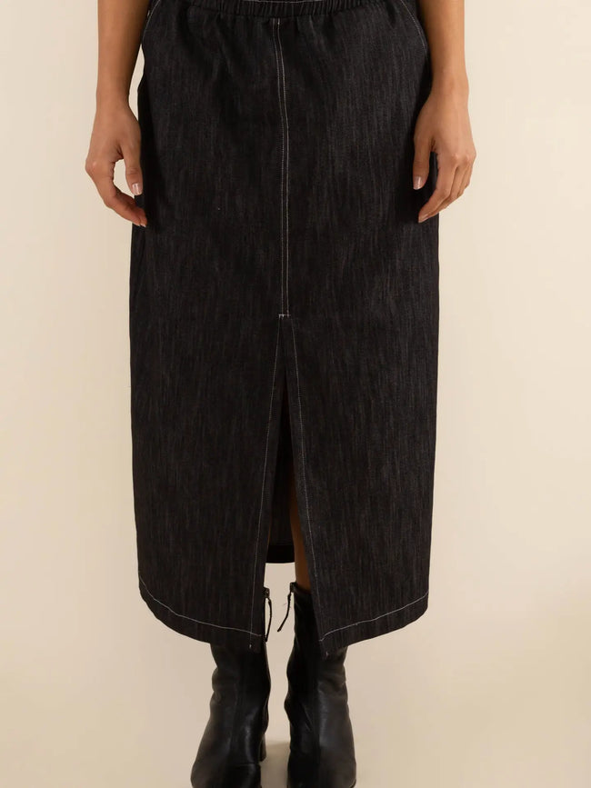 Laney Denim Skirt in Black