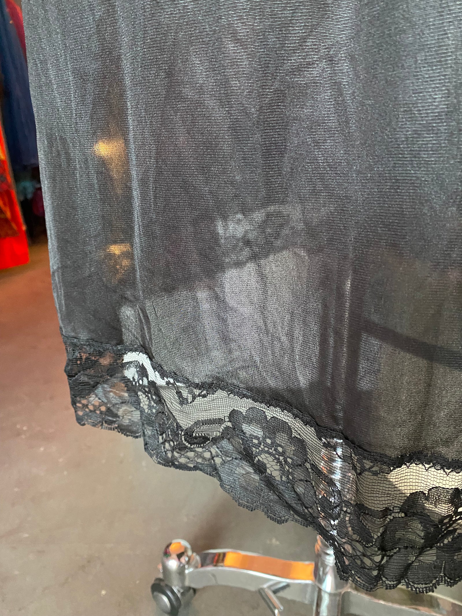 90's Slip Skirt with Lace Trim