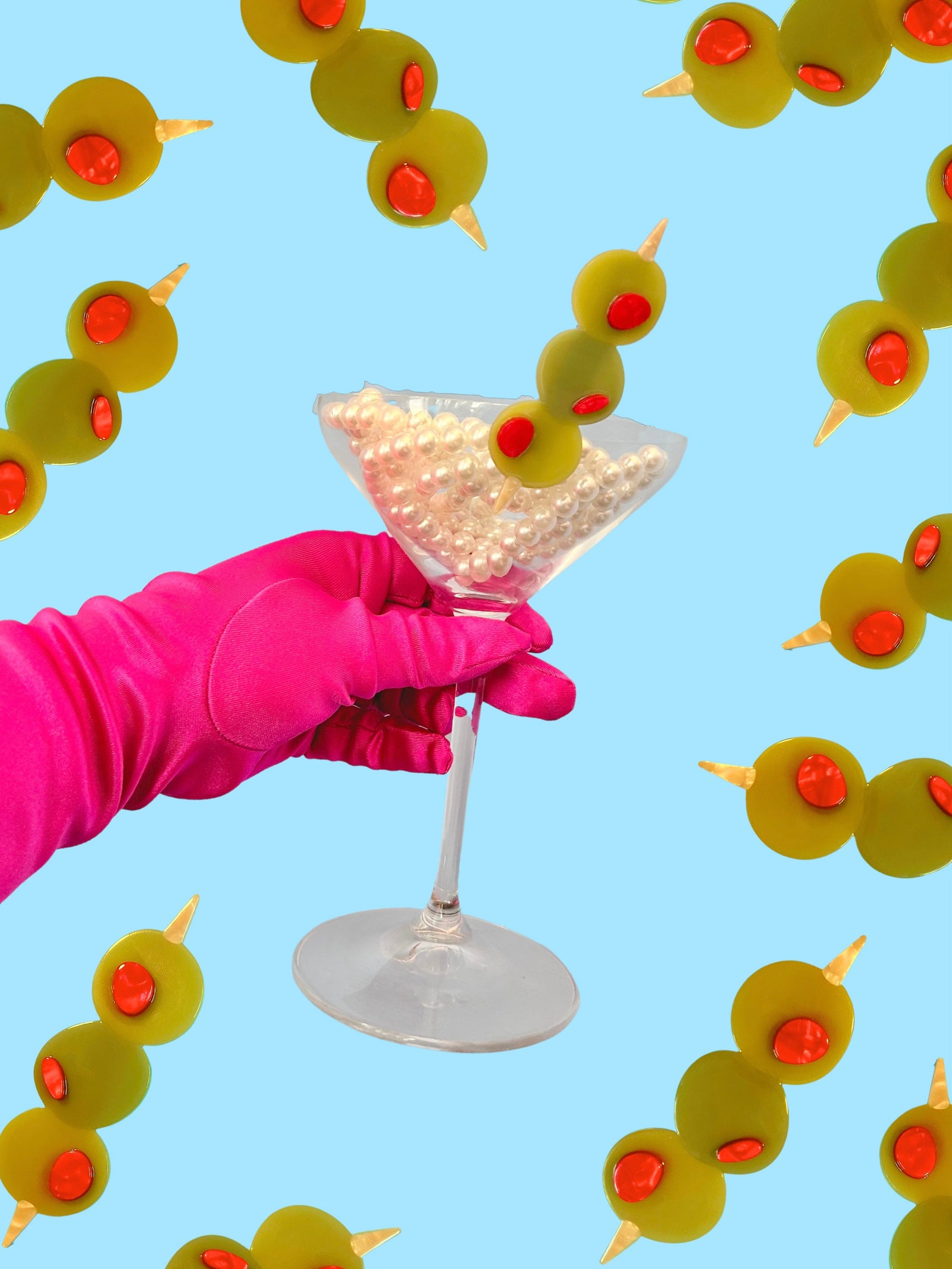 Stuffed Olive Hair Clip Set