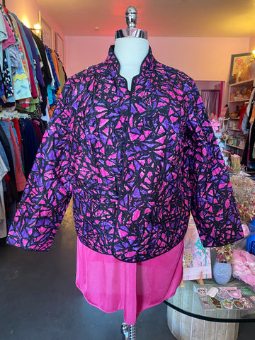 Pink Zebra Button Up Top - Size 2X/3X