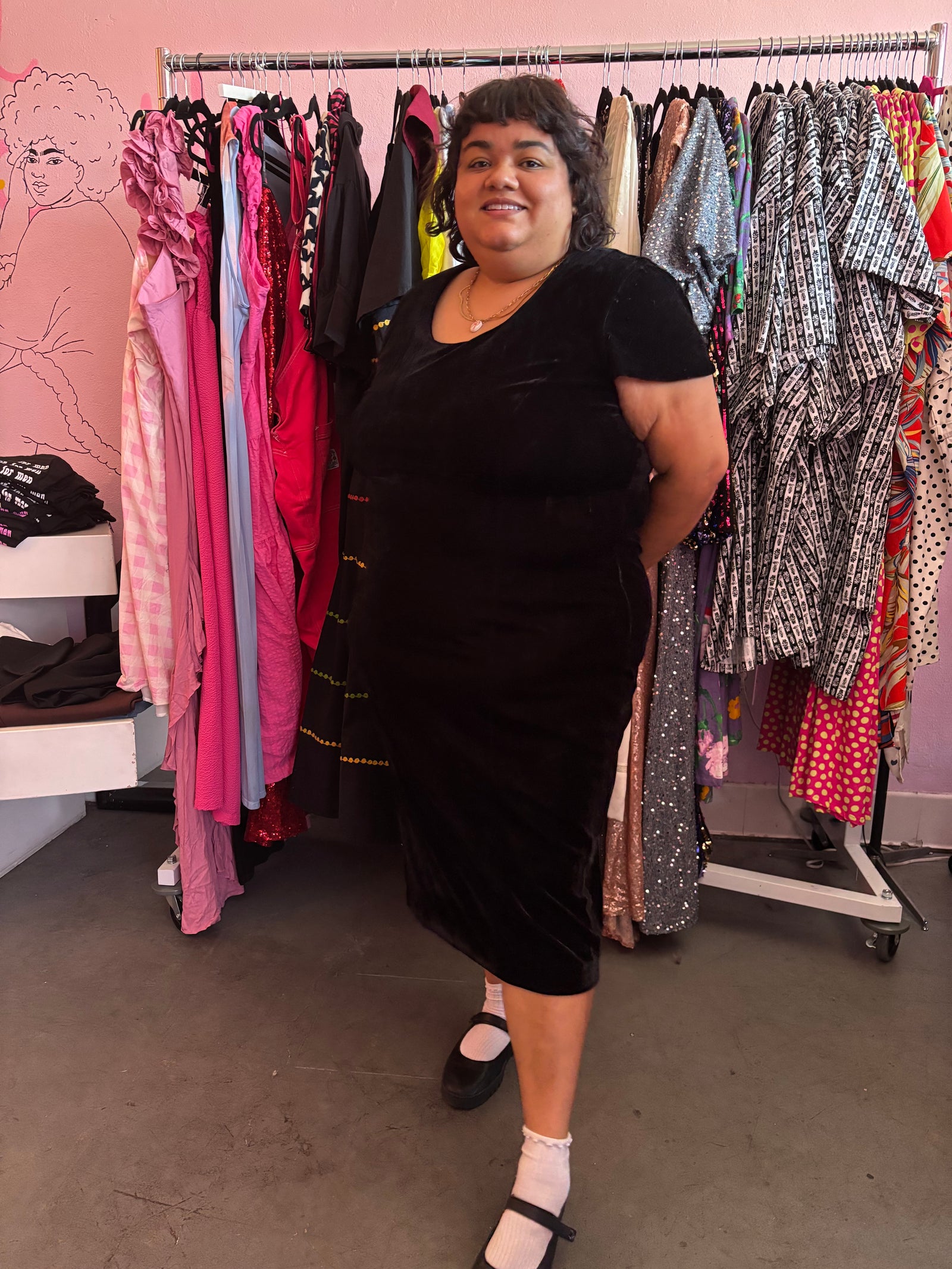 Black Velvet Vixen Dress - 22W