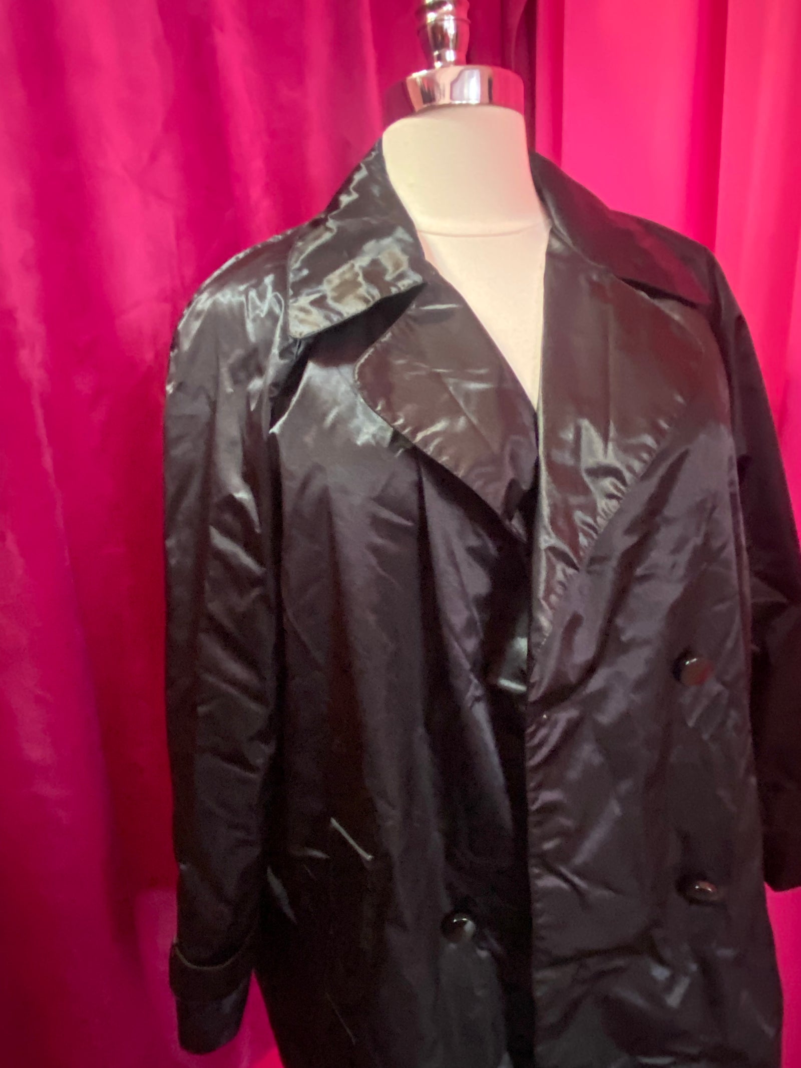Y2K Nylon Trench Coat - Size 22