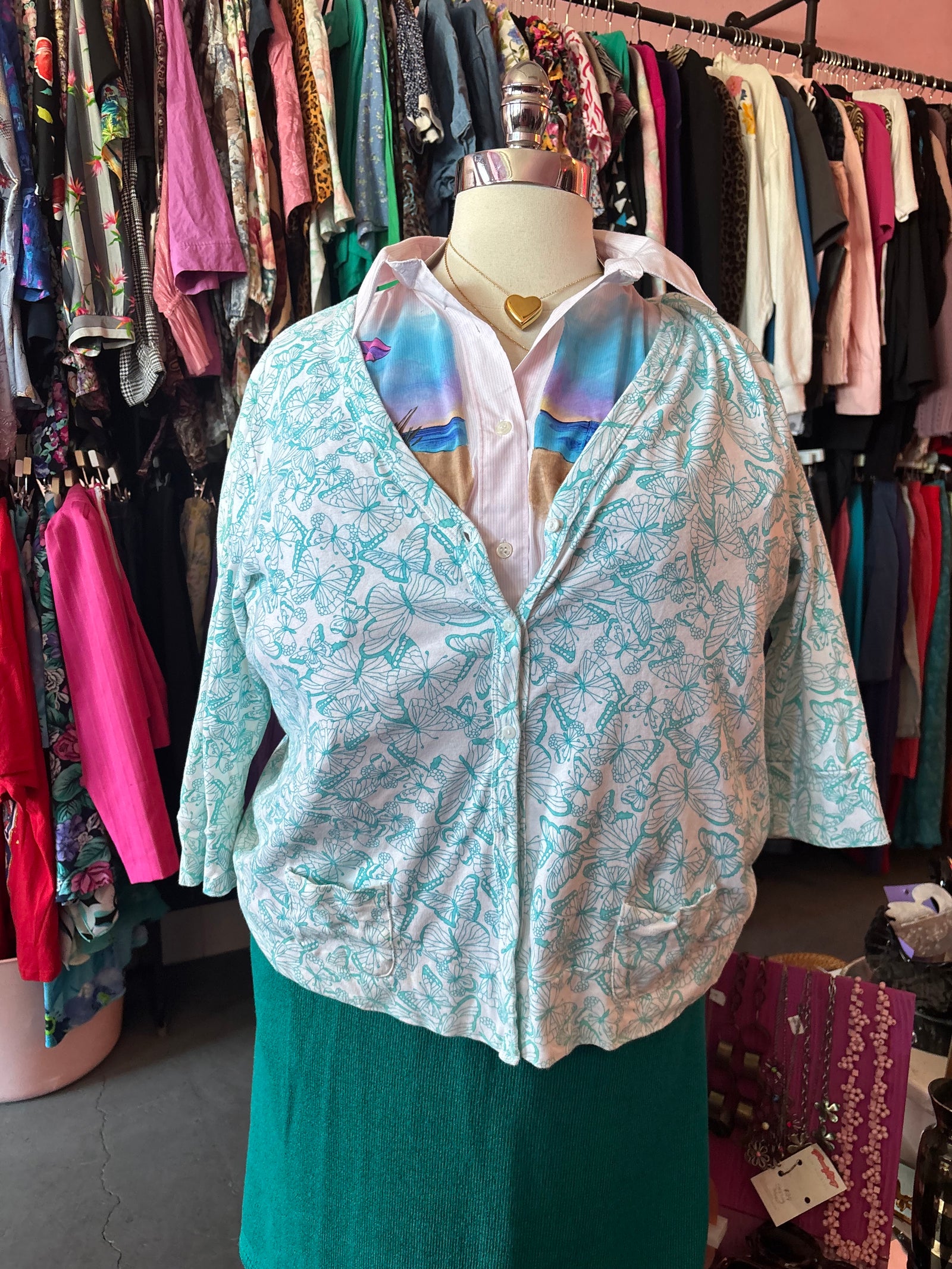 Y2K Cotton Butterfly Cardigan