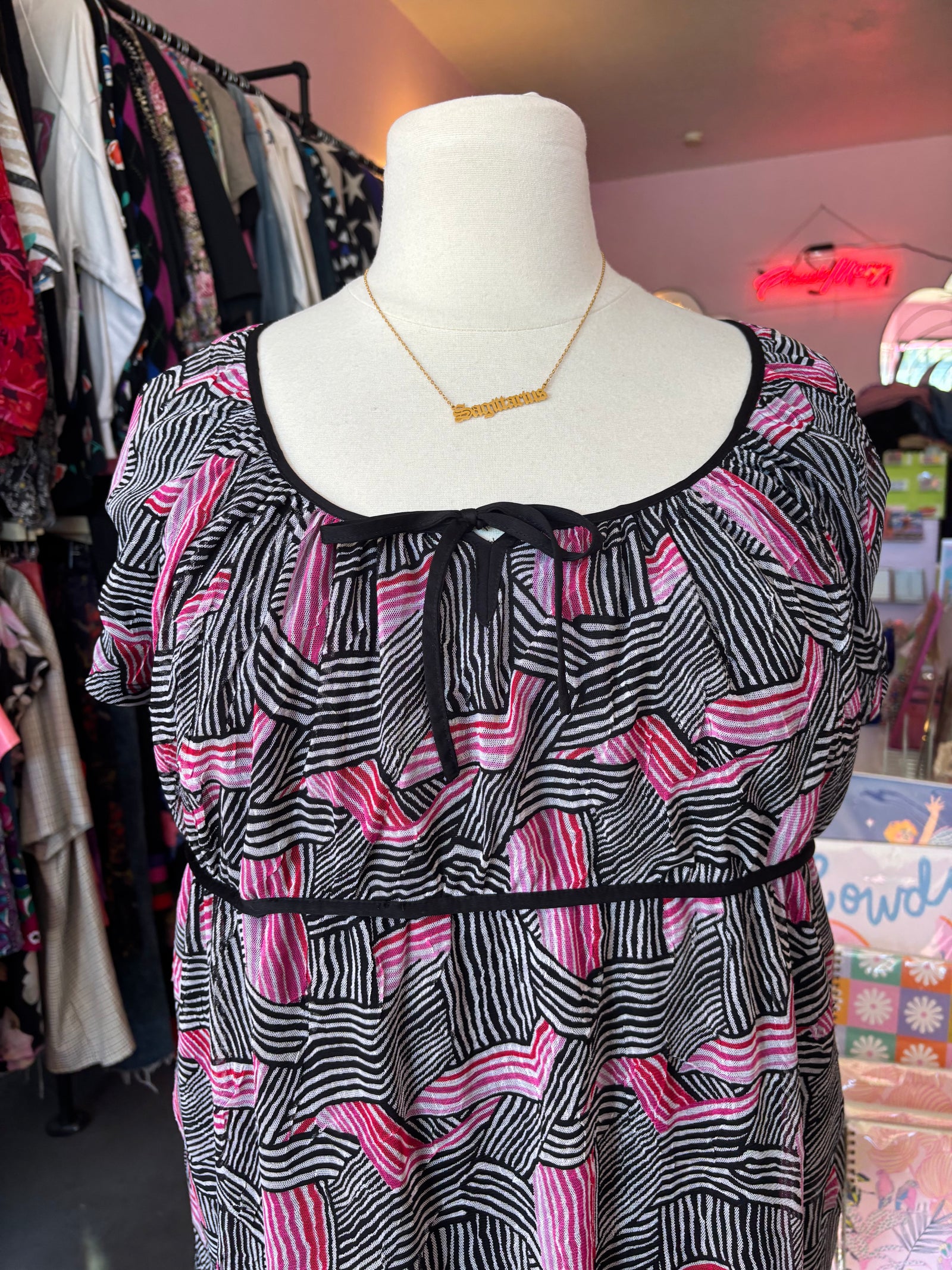 Y2K Short Sleeve Empire Waist Top - 3X