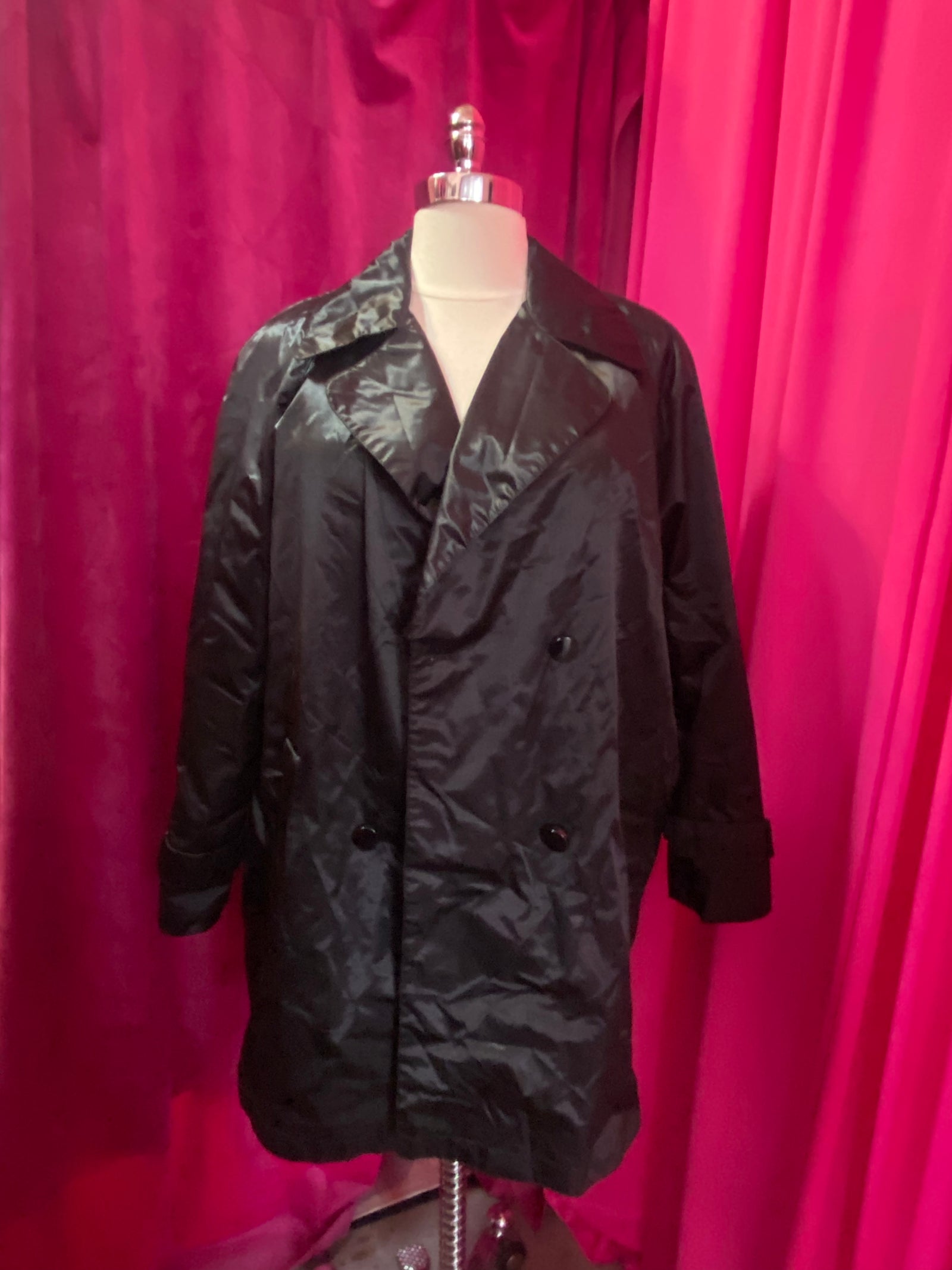 Y2K Nylon Trench Coat - Size 22