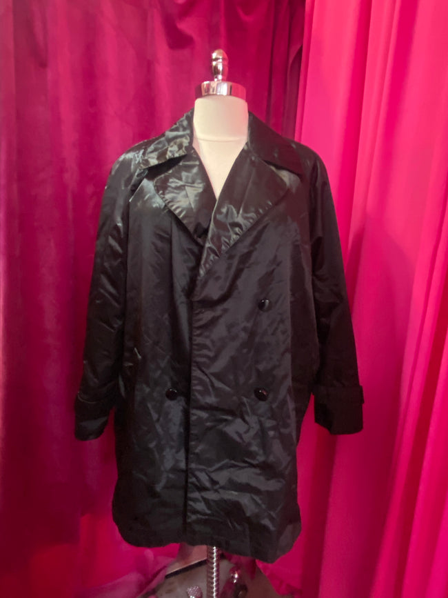 Y2K Nylon Trench Coat - Size 22
