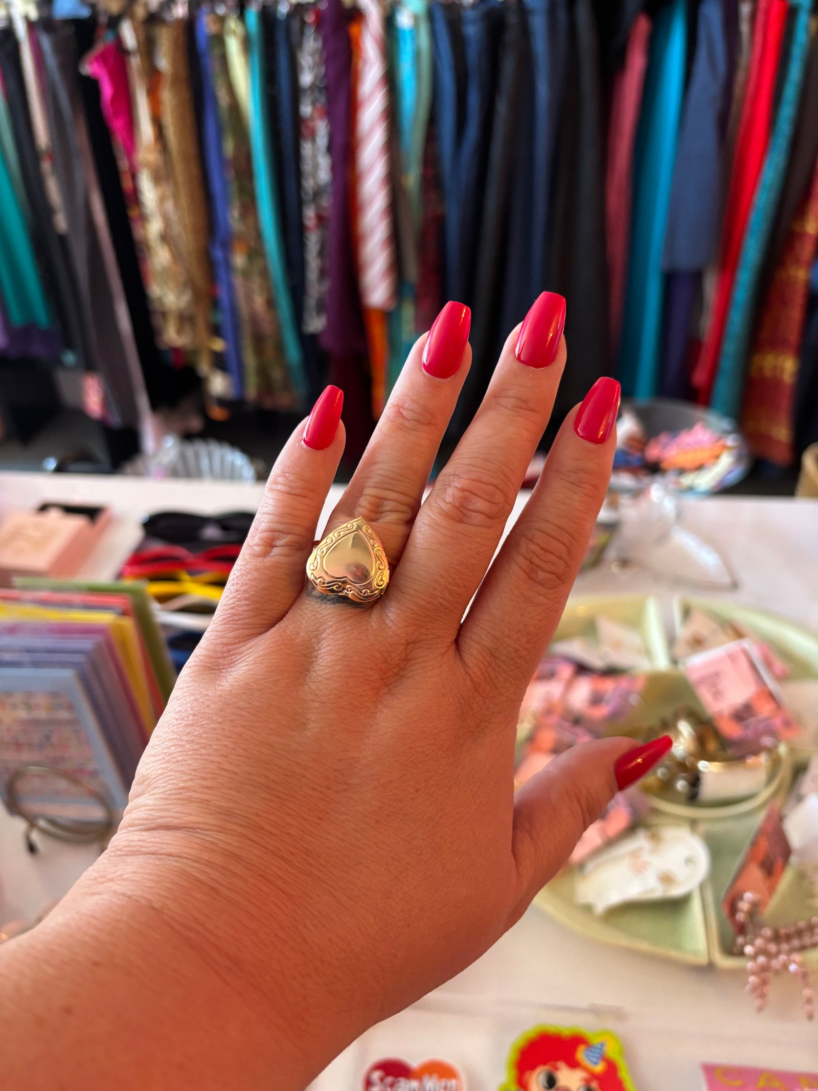 Adjustable Heart Locket Ring