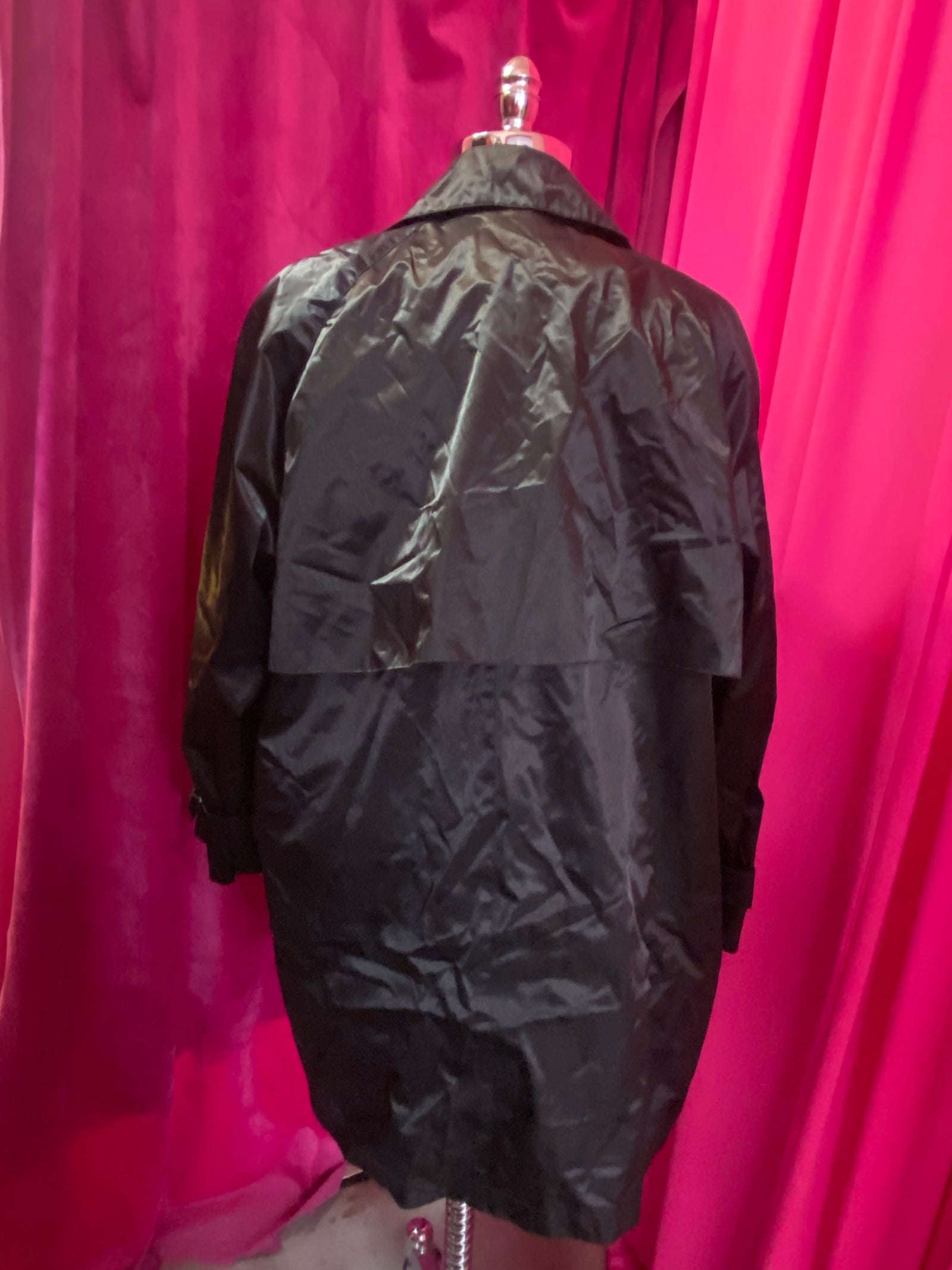 Y2K Nylon Trench Coat - Size 22