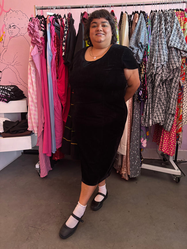 Black Velvet Vixen Dress - 22W