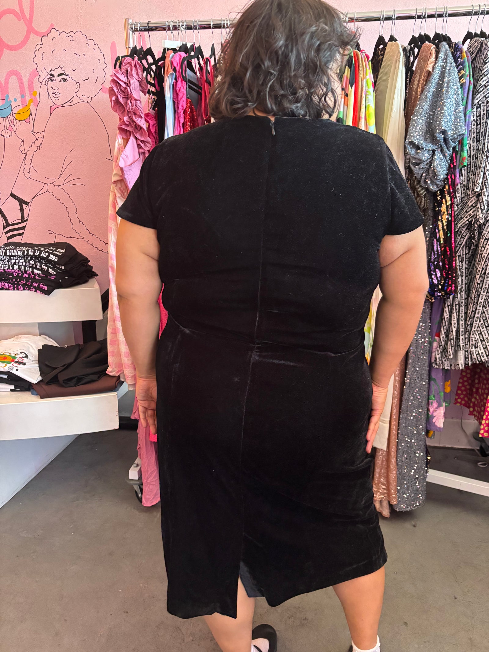 Black Velvet Vixen Dress - 22W