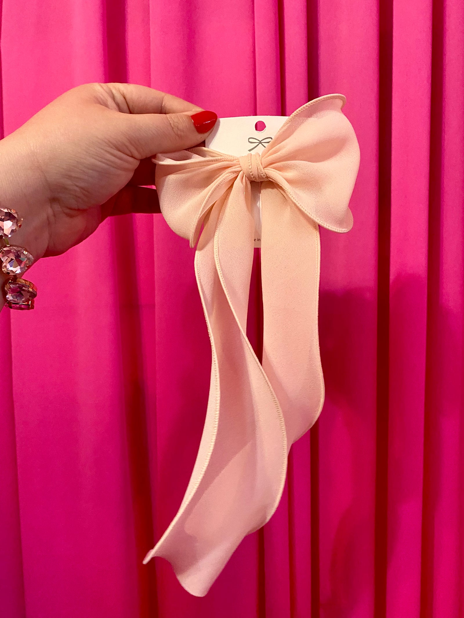 Fabric Bow Barrette