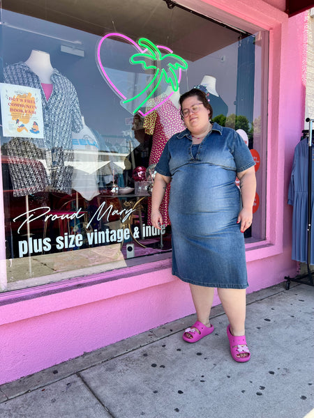 Y2K Avenue Blues Denim Dress - size 26 (runs small) Proud Mary Fashion Y2K Avenue Blues Denim Dress - size 26 (runs small) Proud Mary Fashion