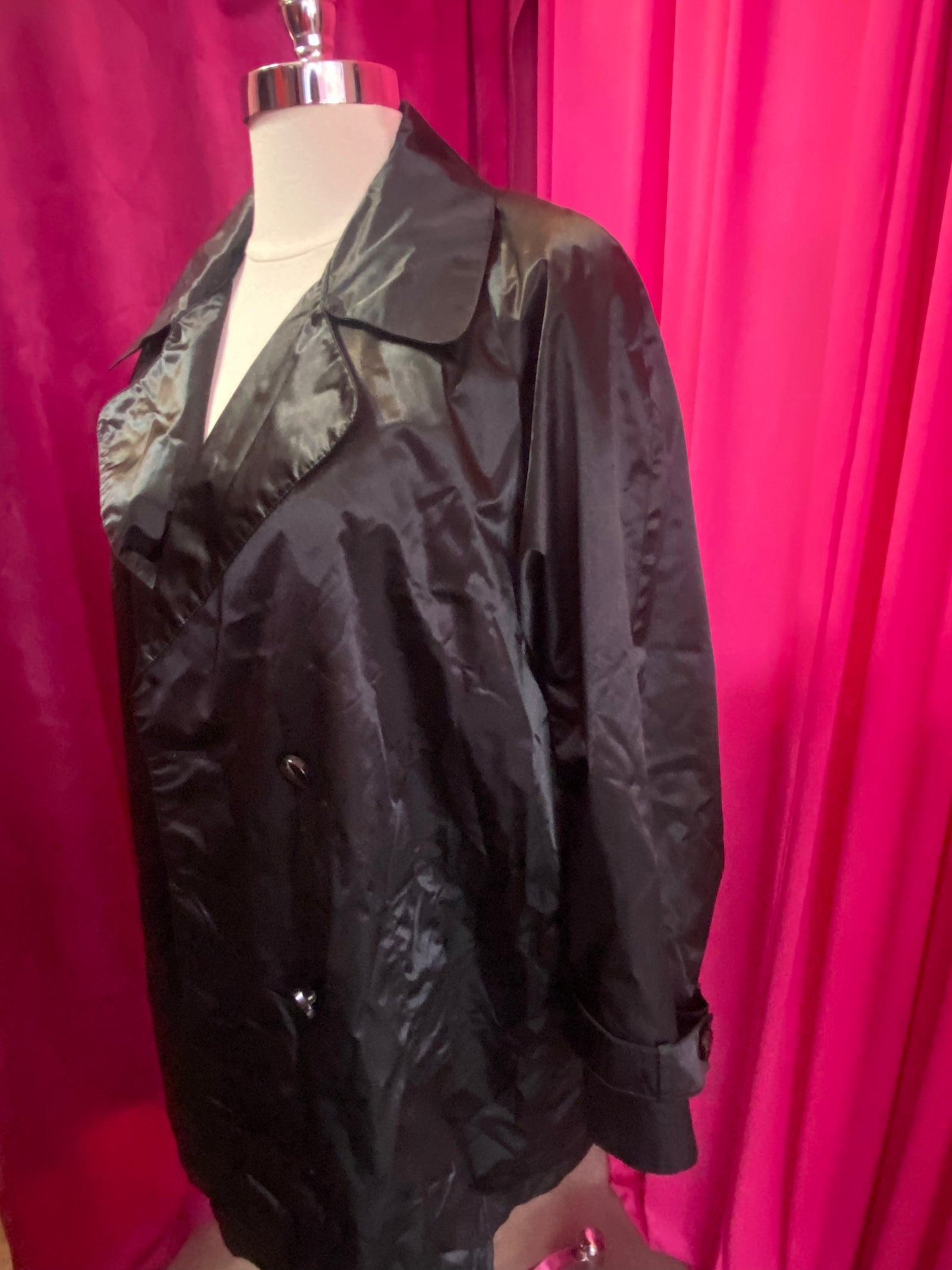 Y2K Nylon Trench Coat - Size 22