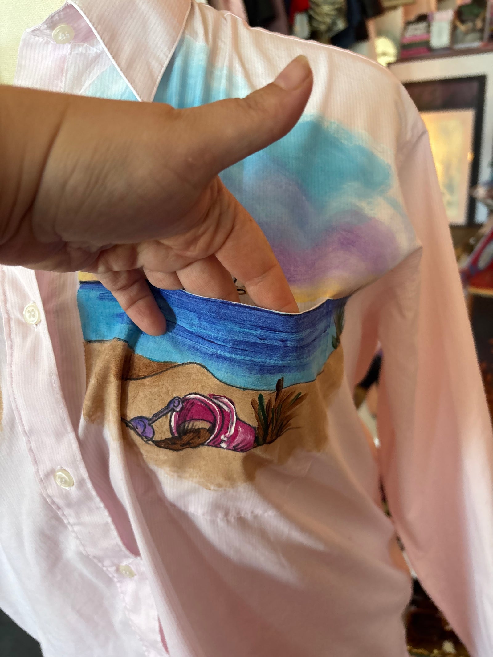 Beach Time Button up - 1X (oversized fit)