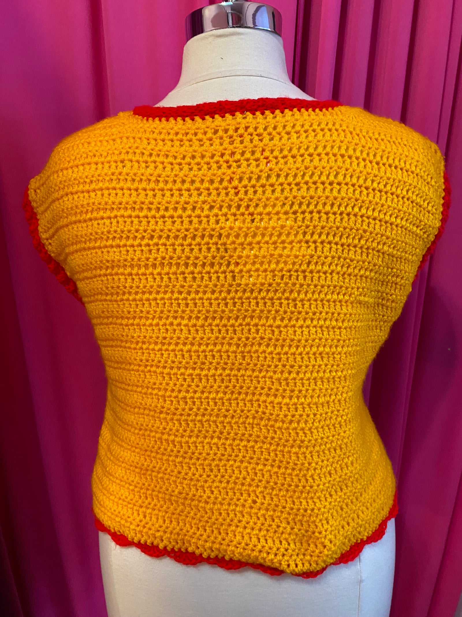 Hand-crocheted Hot Dog Party Top