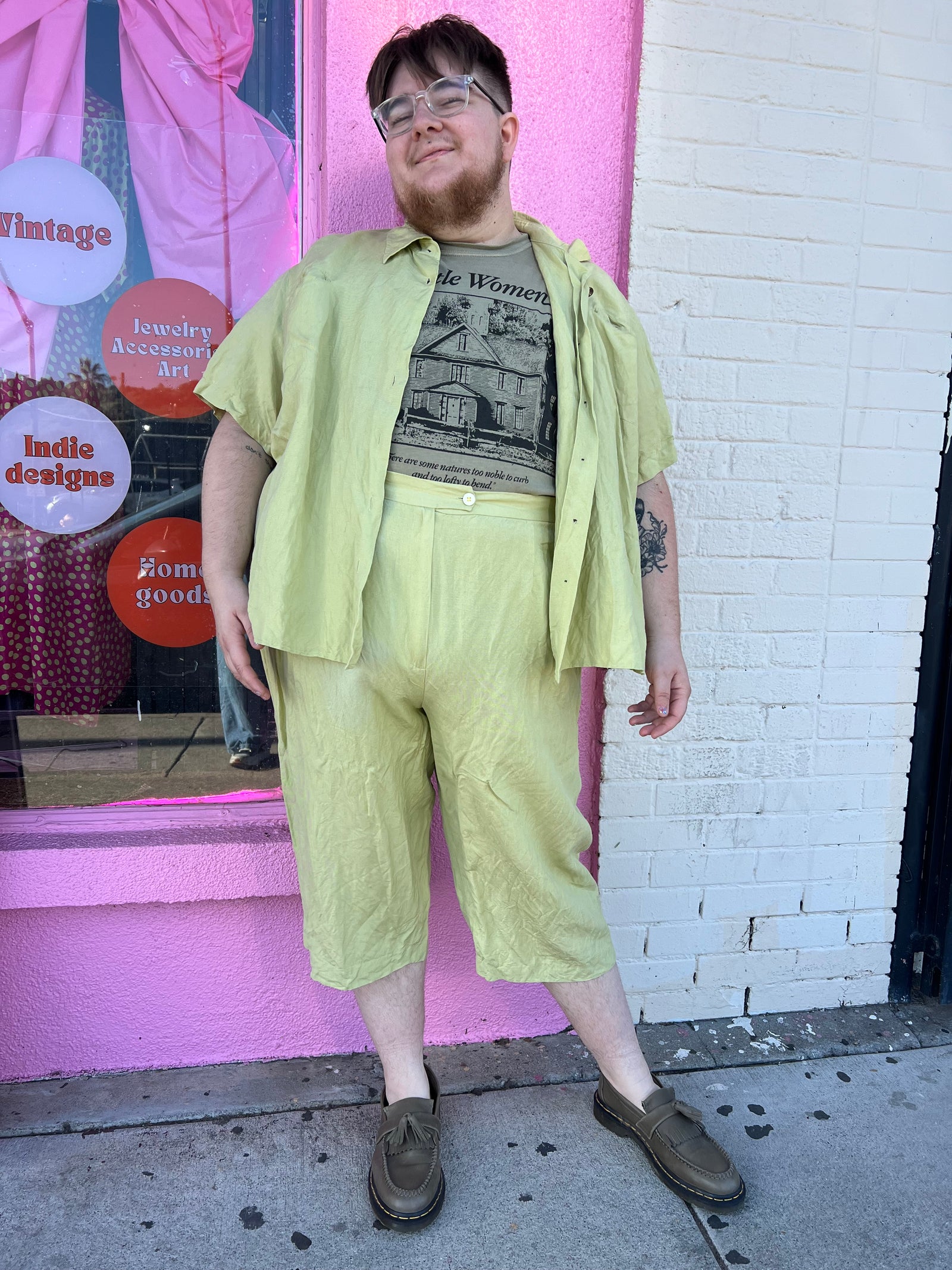 Light Green Linen Set - Size 2X/3X