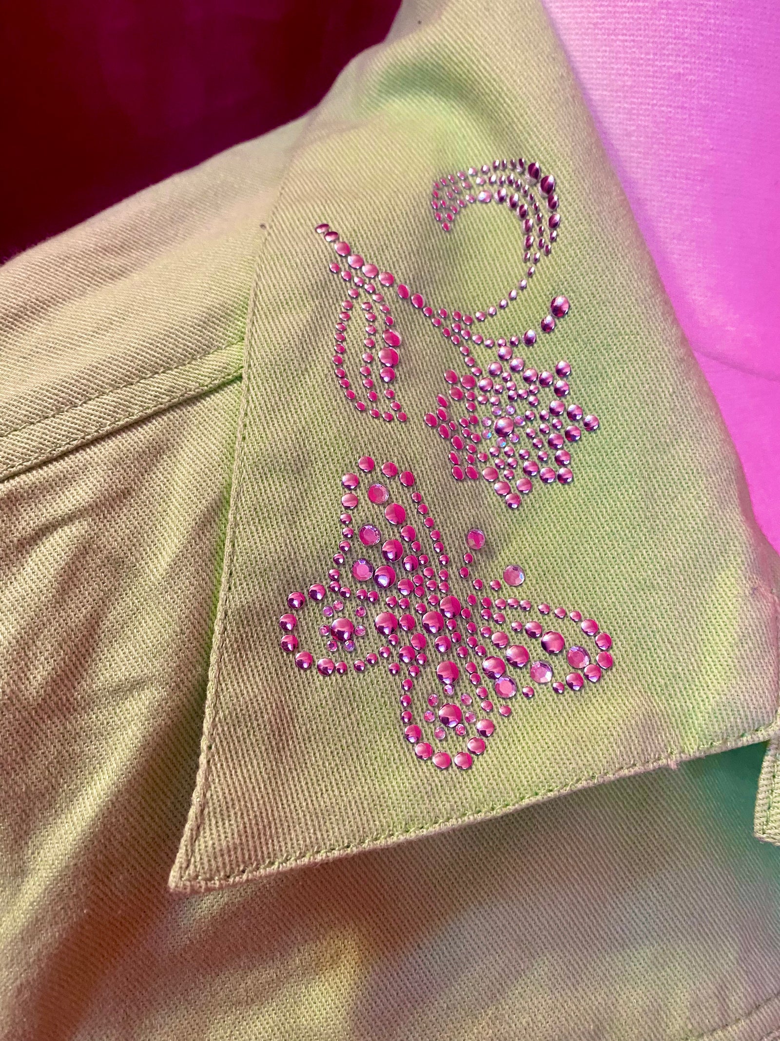 90’s Lime Bedazzled Denim Jacket - 1X