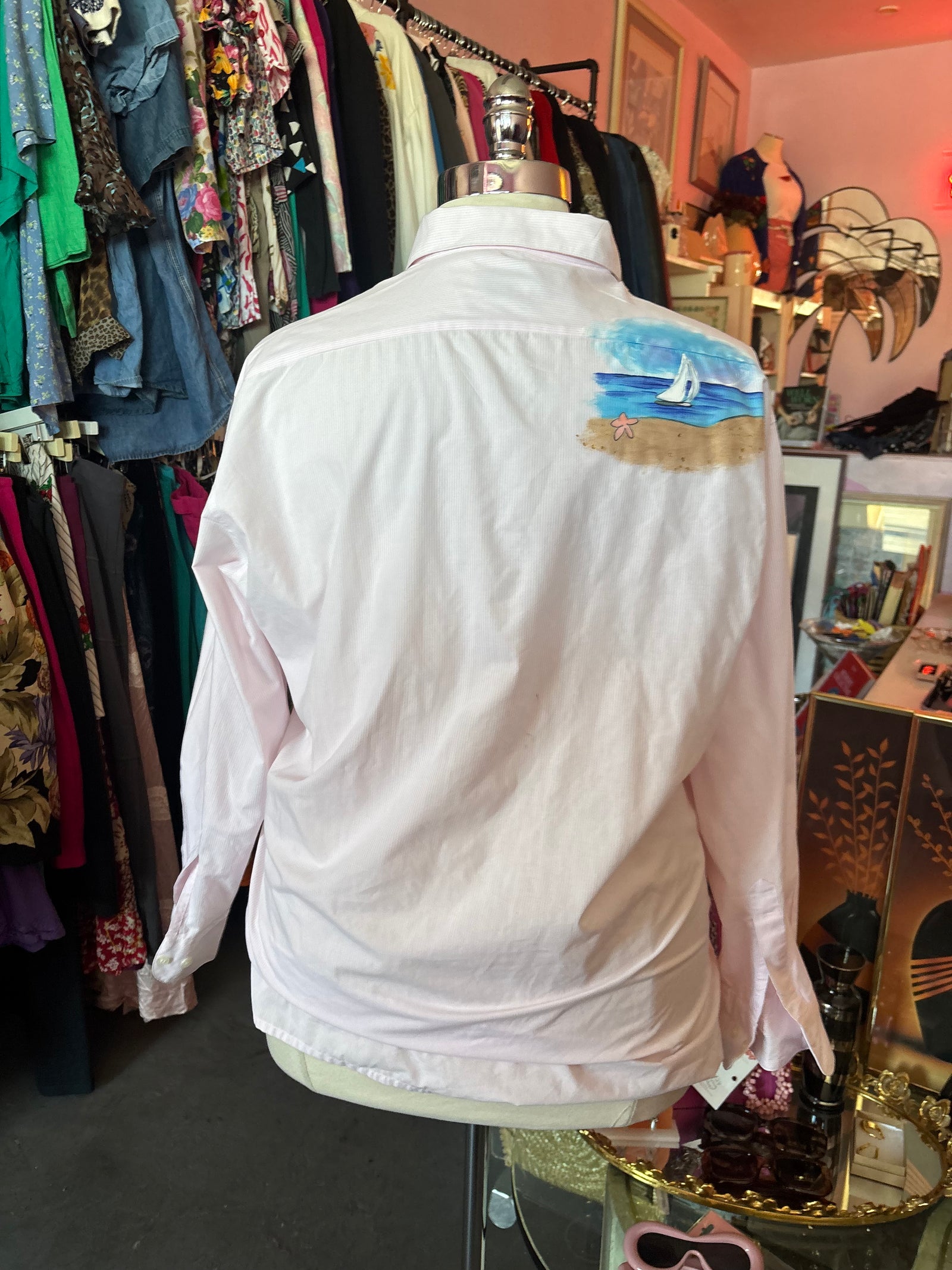 Beach Time Button up - 1X (oversized fit)