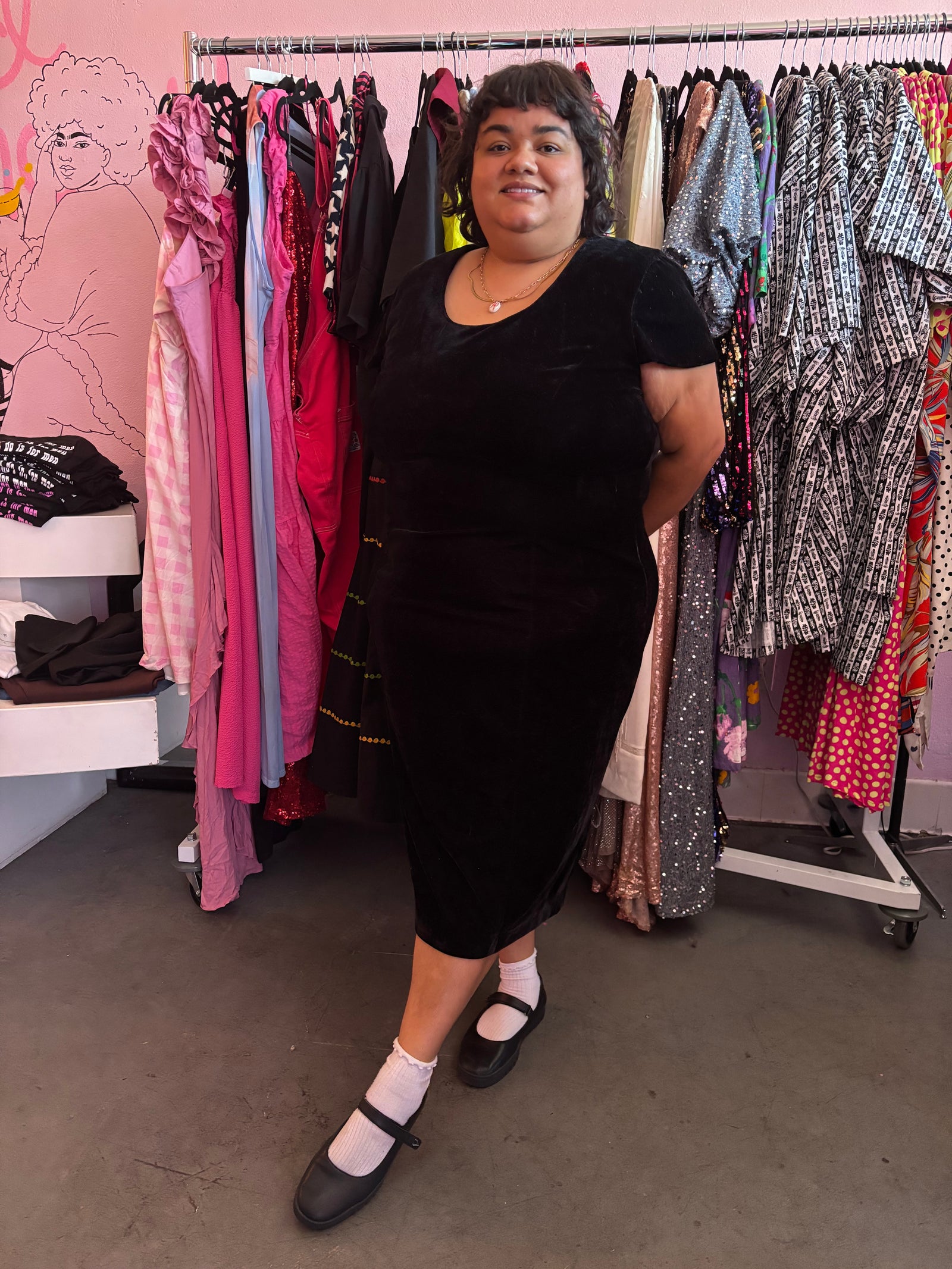 Black Velvet Vixen Dress - 22W