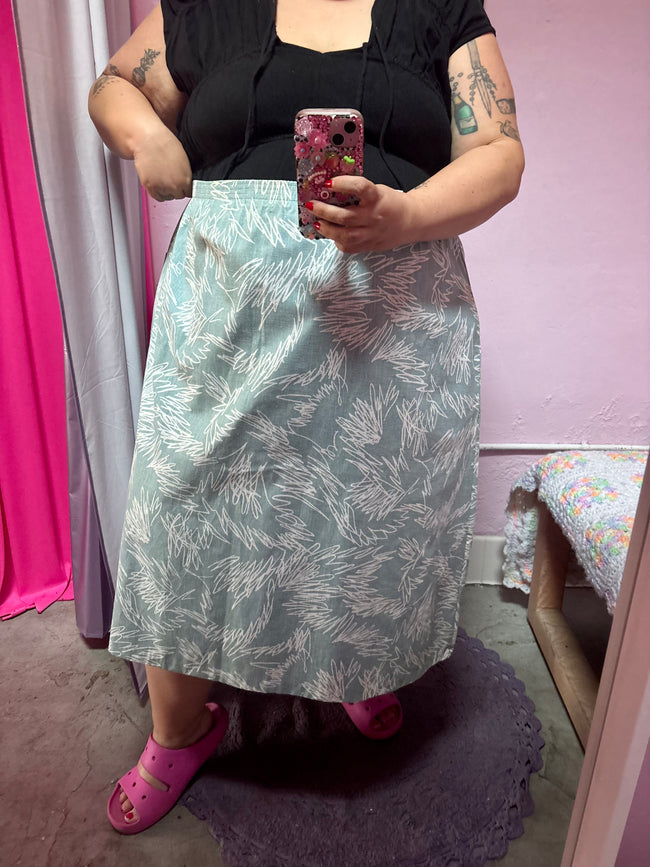 80’s Squiggle Midi Skirt - Size 4X/5X