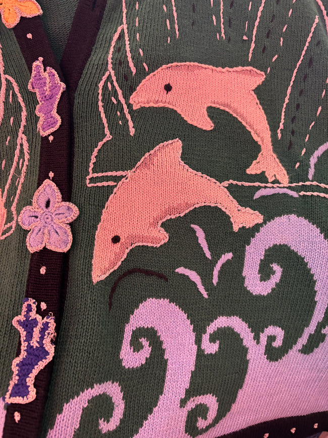 90’s Dolphin Cardigan - 1X (loose fit)