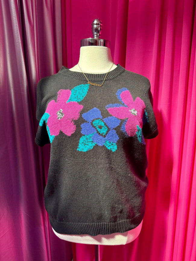 Abstract Flowers Sweater Vest