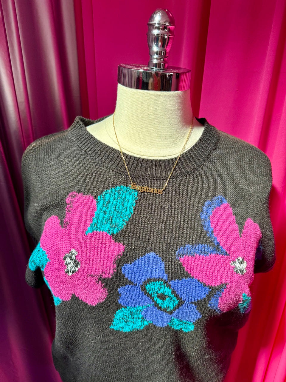 Abstract Flowers Sweater Vest