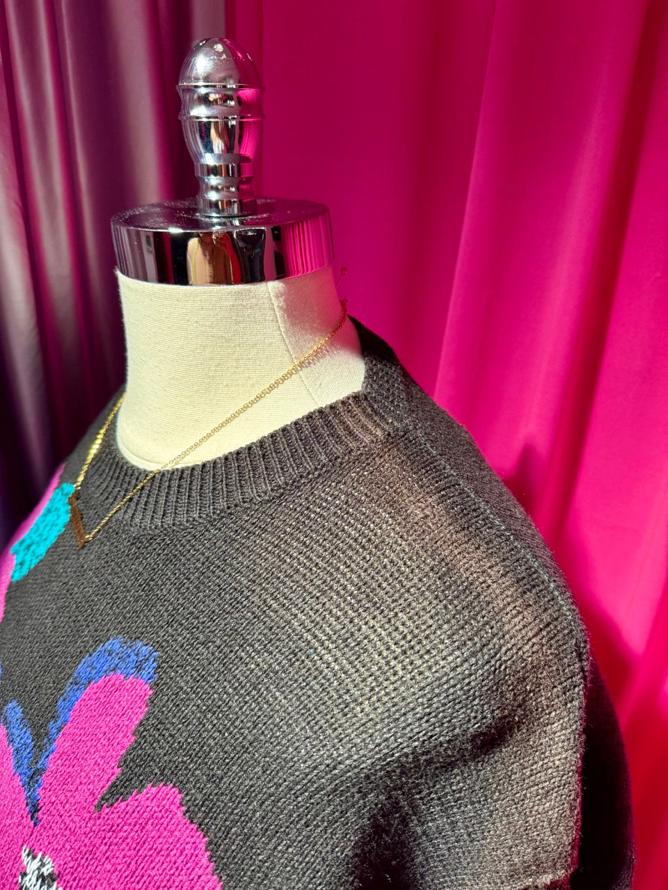 Abstract Flowers Sweater Vest