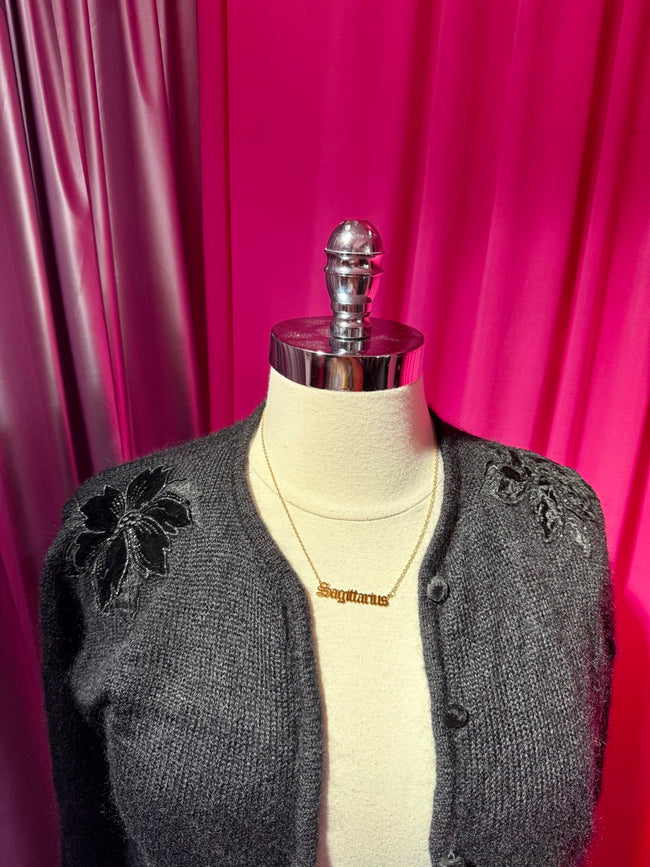 90s Mohair Cardigan with Floral Applique