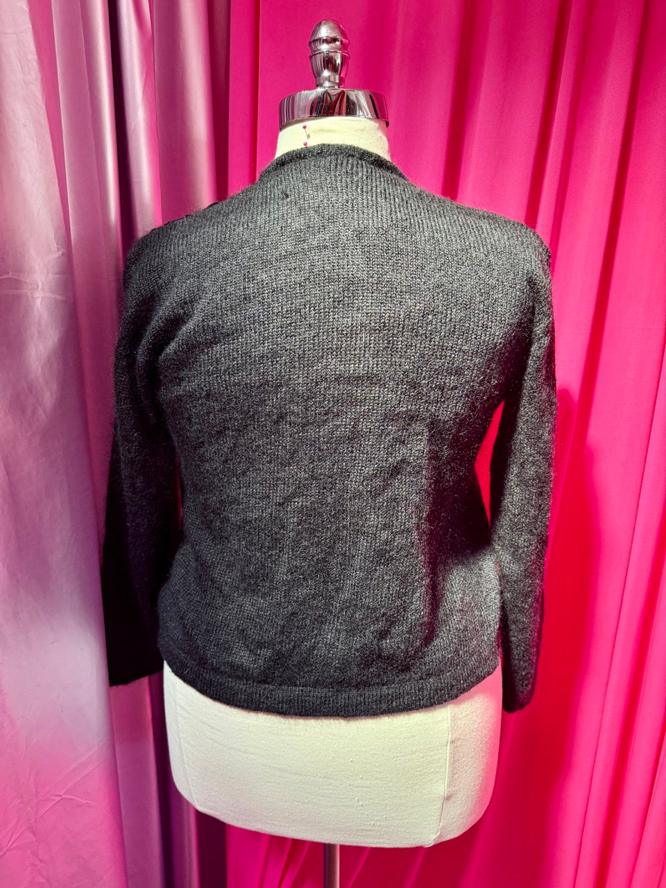 90s Mohair Cardigan with Floral Applique