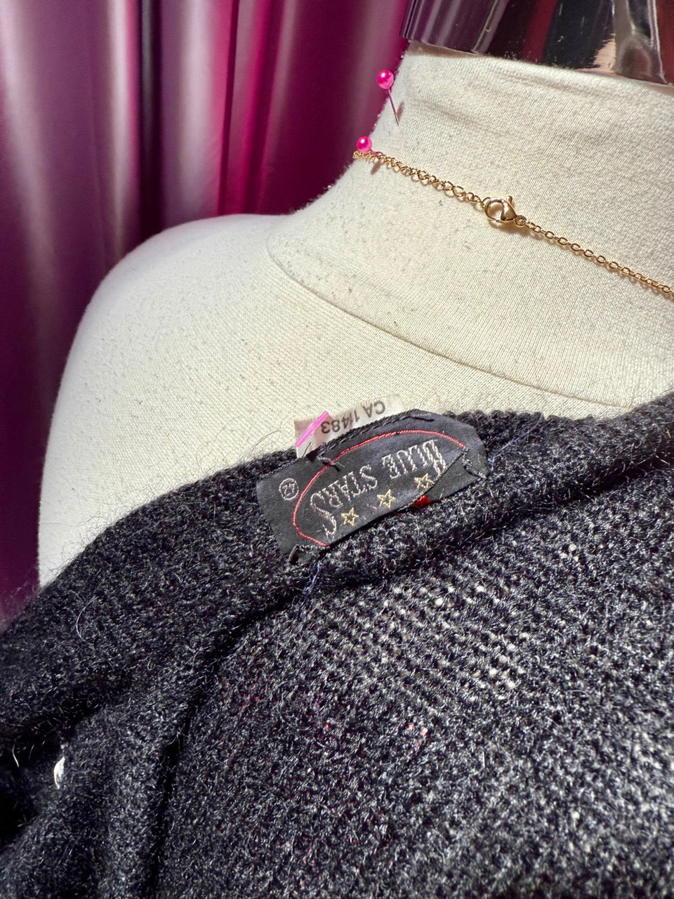 90s Mohair Cardigan with Floral Applique