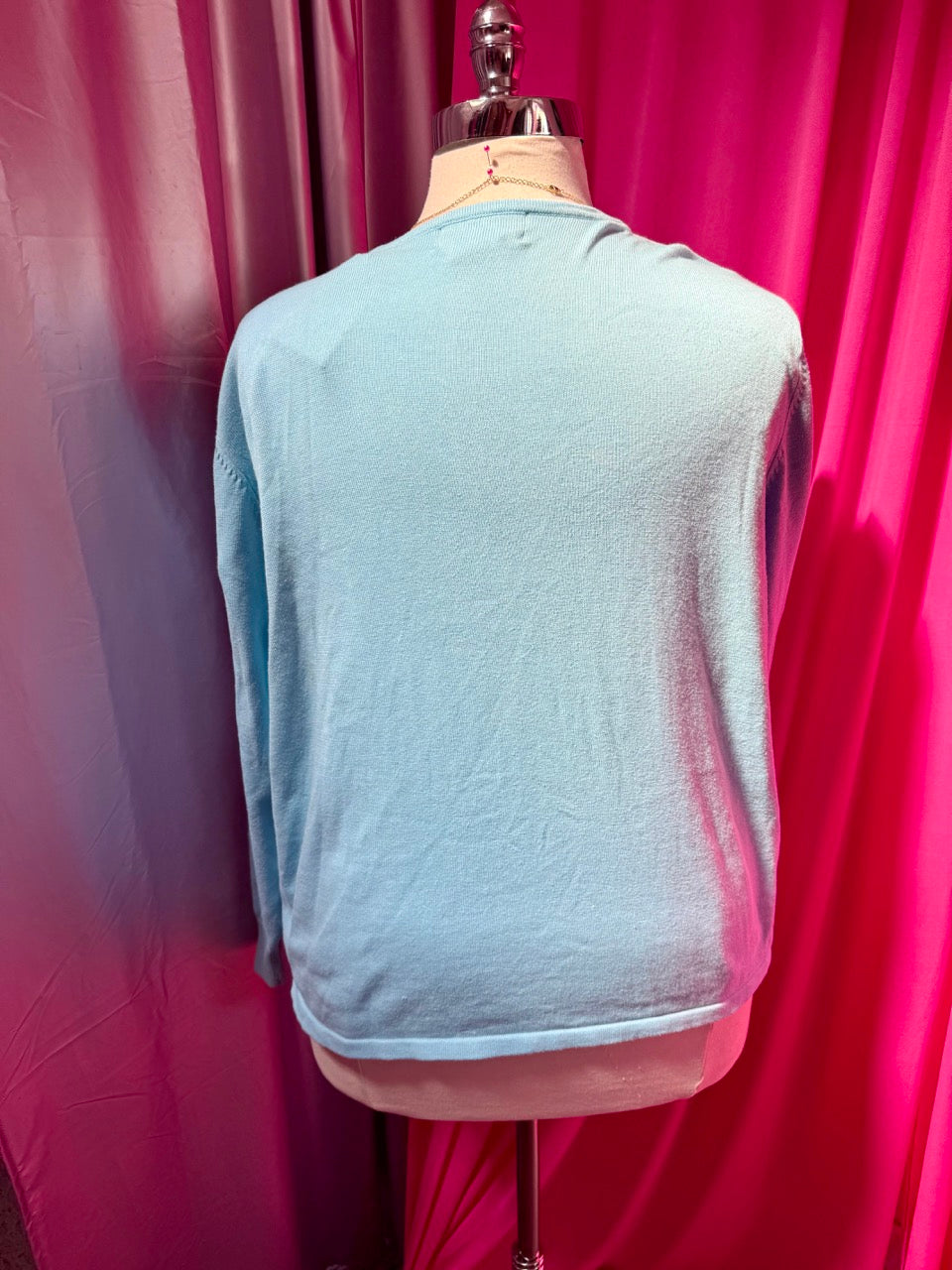 Bob Mackie Fluffy Poodle Baby Blue Cardigan