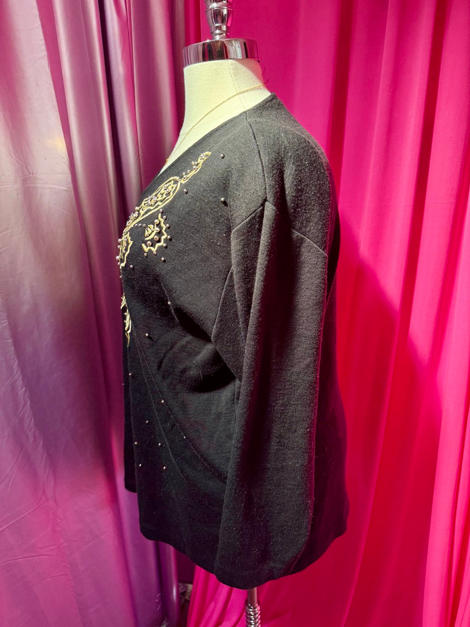 80s Golden Night Sky Sweater - Size 1X-2X