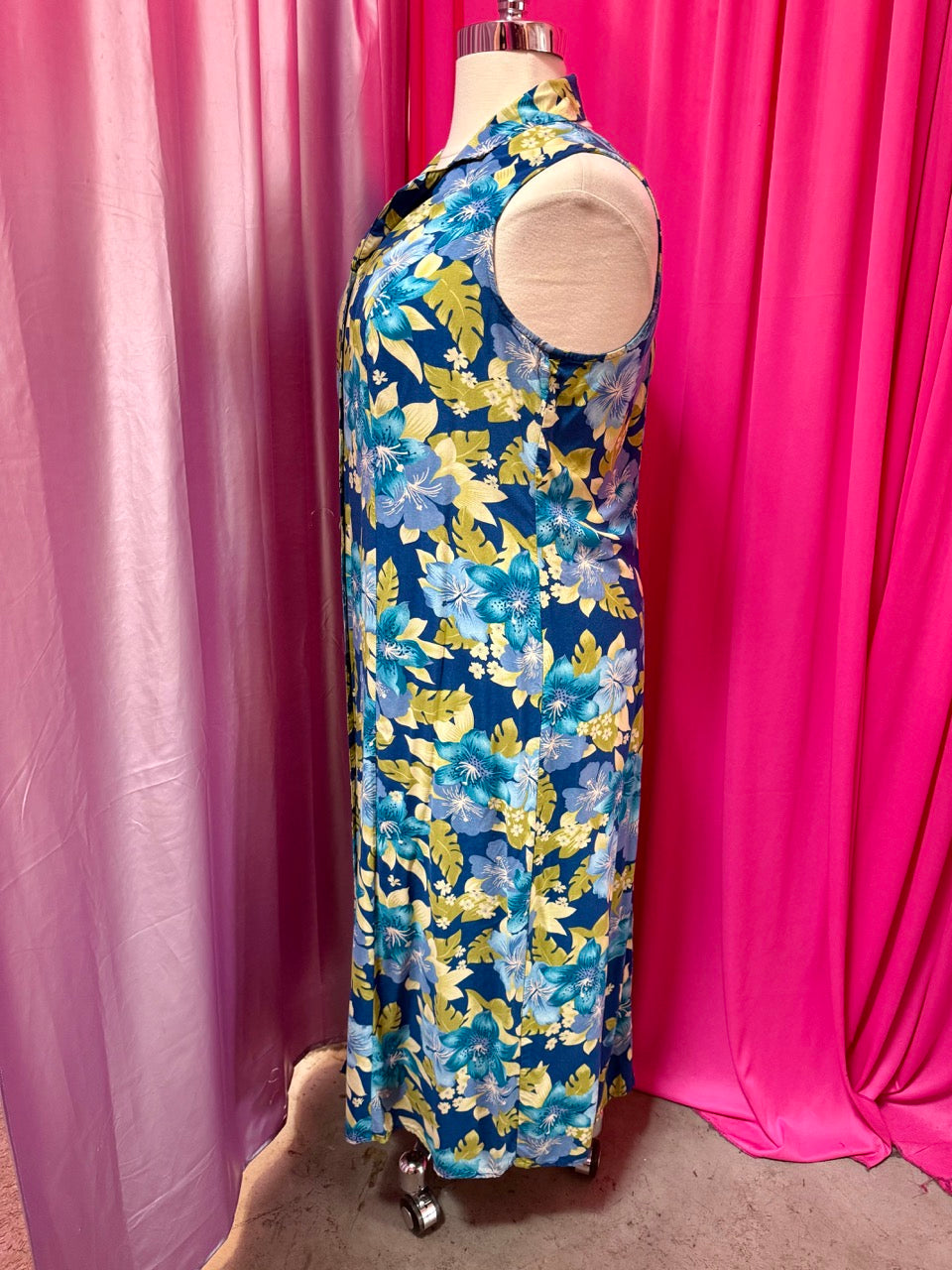 Ocean Water Hibiscus Criss Cross Dress - 20W 2X