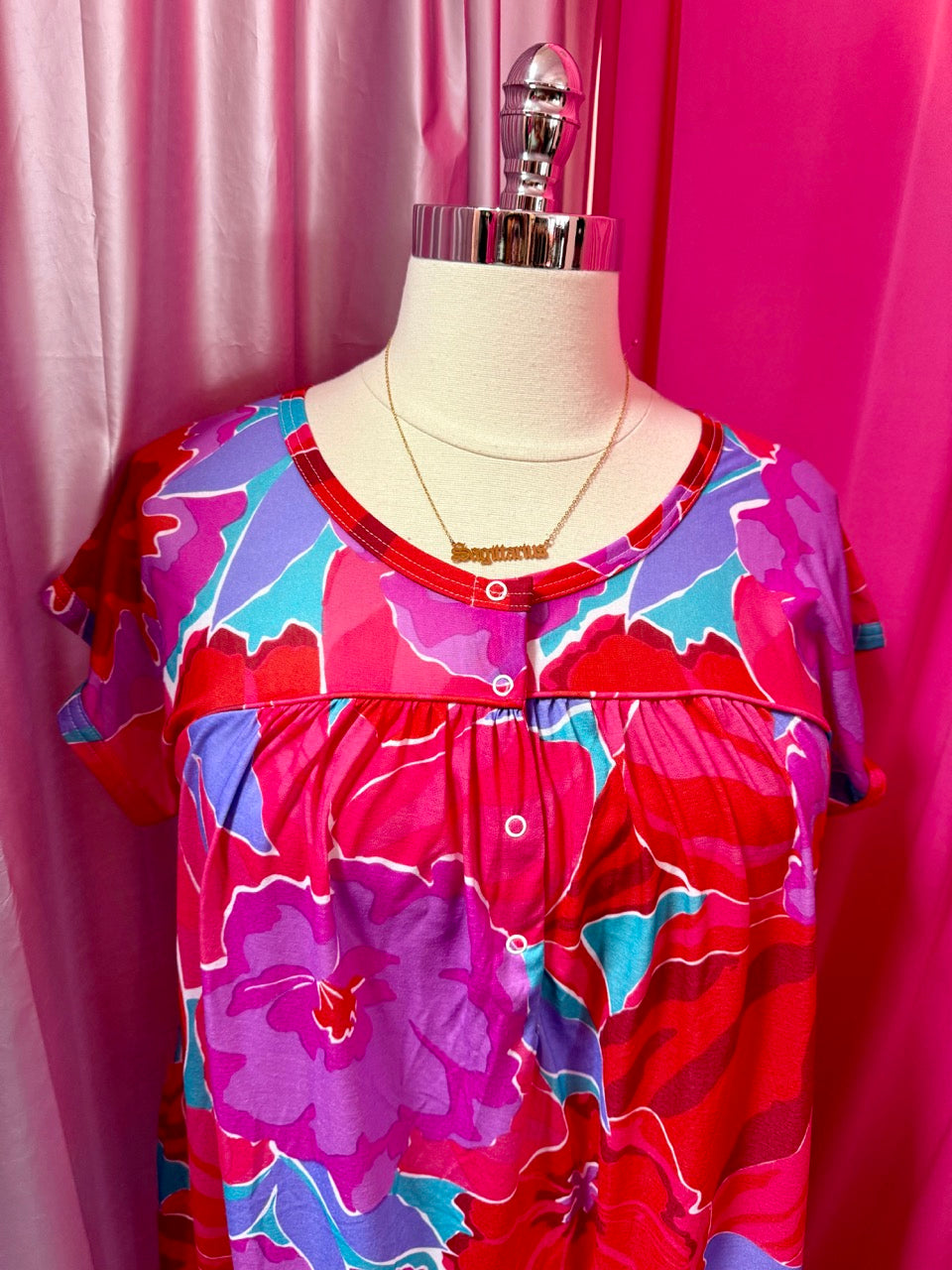 80s Summer Floral House Dress - Size 18 2X