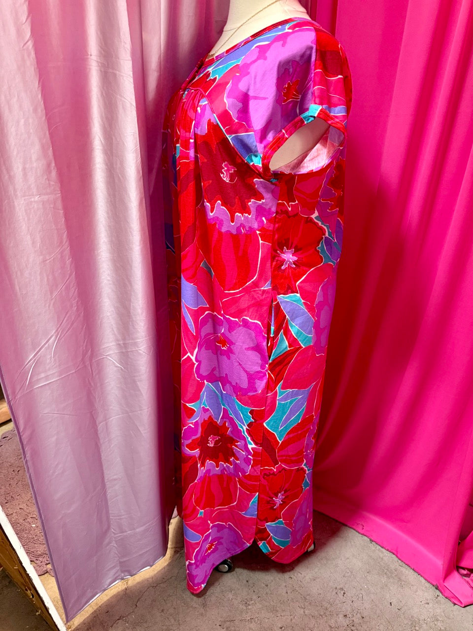 80s Summer Floral House Dress - Size 18 2X