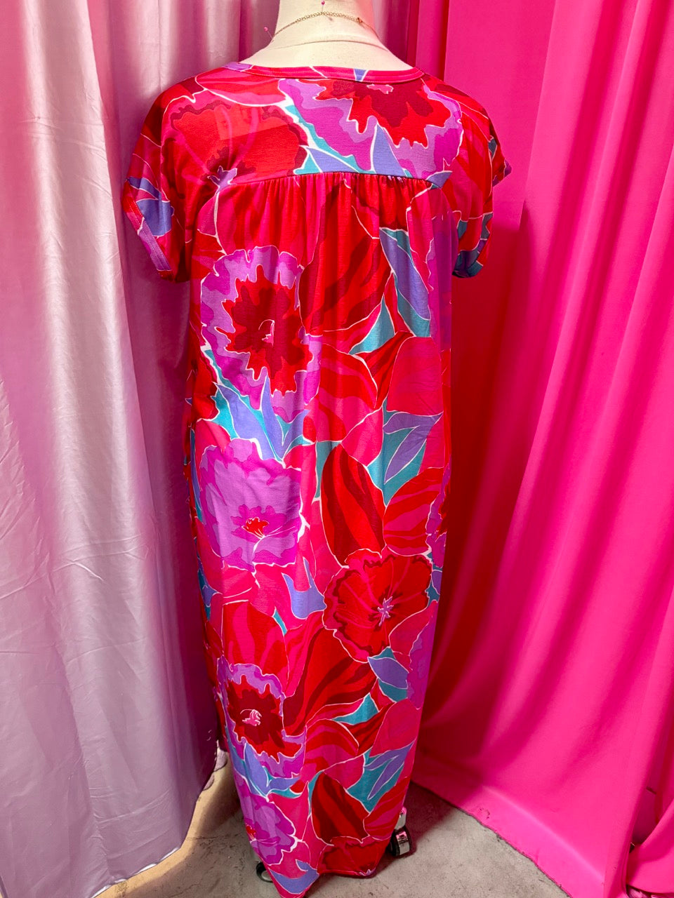 80s Summer Floral House Dress - Size 18 2X