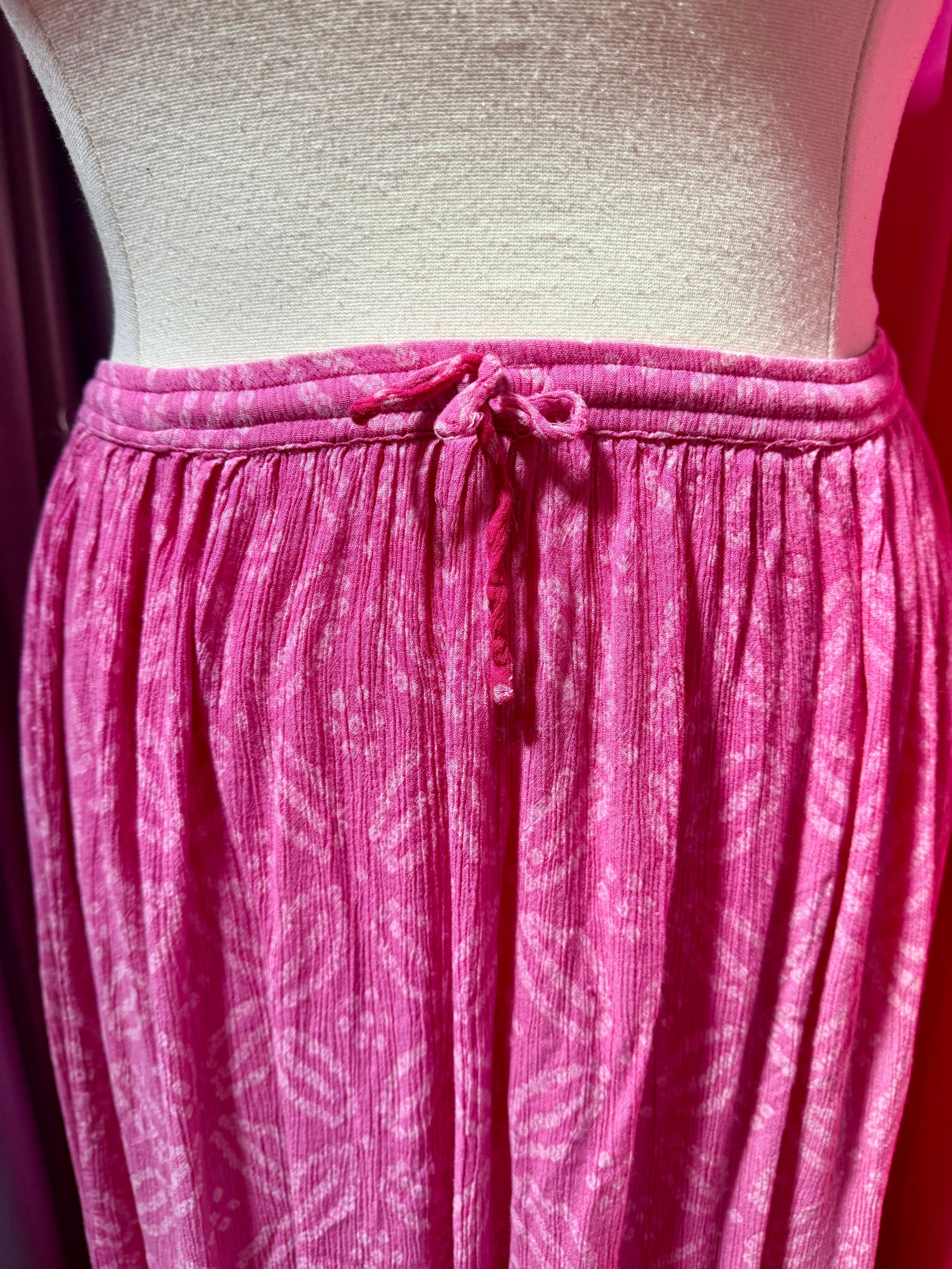Pink Summer Floaty Midi Skirt
