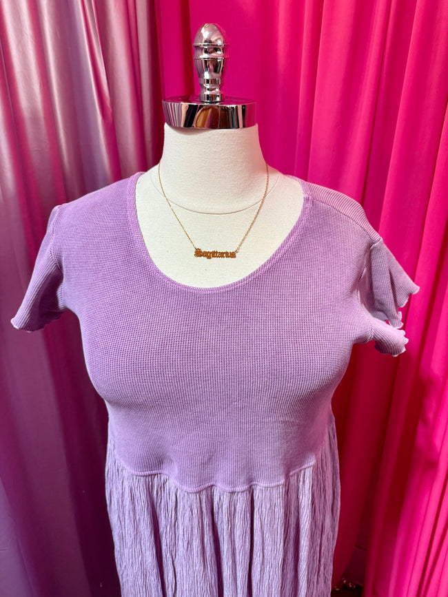 Lilac Fantasy Mixed Texture Dress