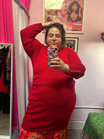 1980's Cobalt Sweater Dress - 2X - 4X