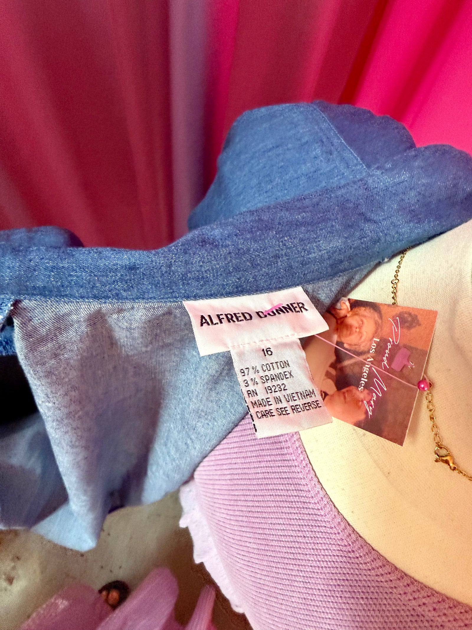 90s Flower Garden Embroidered Chambray Jacket - Size 16 1X